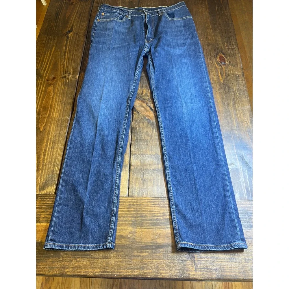 Levis 505 Regular Fit Straight Leg Mens Jeans Dark‎ Wash Indigo W36 L34